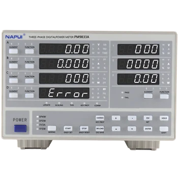 Трехфазный многофункциональный измеритель мощности NAPUI PM9833A гармонического типа 3-фазный анализатор мощности