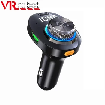VR робот FM-Передатчик Bluetooth Автомобильный MP3-плеер Беспроводной Автомобильный Комплект Громкой Связи U Диск/TF Карта Плеер 22,5 Вт 3.1A PD Быстрое Автомобильное Зарядное Устройство