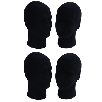 Мужская модель манекена BMBY из пенополистирола черного цвета, подставка для манекена, шляпа для магазина, 4 х ЧЕРНЫХ