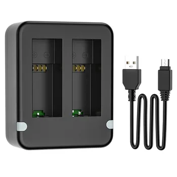 Двойное Зарядное устройство с двумя портами для Gopro Go Pro Hero 11 10 9 черного цвета с USB-кабелем, аксессуары для экшн-камеры