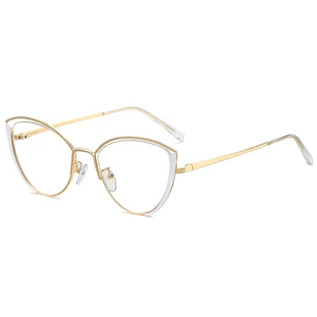 DOISYER Новая роскошная мода с пользовательским логотипом, горячая распродажа, женские металлические очки с кошачьим глазом, блокирующие синий свет, очки в оптической оправе