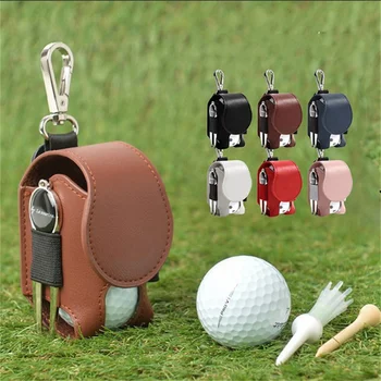 1 шт. сумки для мячей для гольфа, Мини-сумки для хранения мячей, искусственная кожа, висящая на талии, сумка для мячей для гольфа, сумка с металлической пряжкой, пояс для гольфа, сумки для мячей