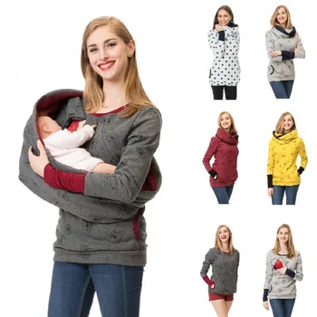 Толстовка для беременных и кормящих Осень-зима Толстовка Одежда для беременных Женщин Футболка для кормления грудью Топ