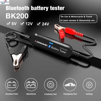 Тестер батареи KONNWEI BK200 Автомобильное зарядное устройство 6V 12V 24V Инструменты для проверки Bluetooth Подключение Высокоточного автоматического инструмента для тестирования батареи