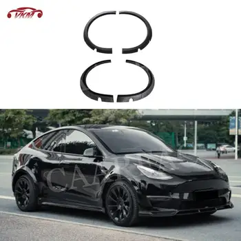 FRP Неокрашенный черный Автомобильный Аксессуар для Бокового колеса, защита бровей Автомобиля, украшение Для Tesla Model Y