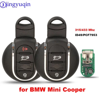 jingyuqin Smart Remote Автомобильный Брелок 315/433 МГц ID49/PCF7953 Для BMW Mini Cooper 2015 2016 2017 2018 С Лезвием аварийного ключа 