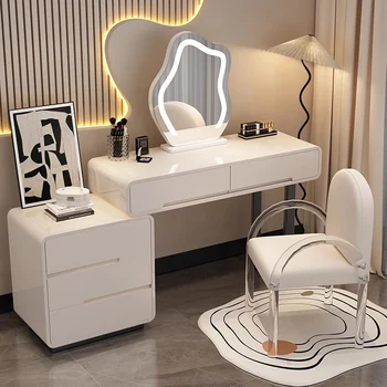 Роскошный Туалетный столик для макияжа, Белый Шкаф, Туалетный столик со светодиодной Подсветкой, Современная Минималистичная Консольная мебель Tavolo Trucco LJ50DT