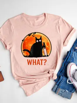 Трендовая милая футболка в стиле 90-х, одежда на День Благодарения, Женская осенняя футболка с графическим принтом, футболка на Хэллоуин, одежда