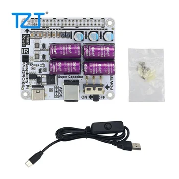 Модуль фильтра питания TZT, суперконденсаторная фильтровальная плата + кабель Type-C с переключателем, идеально подходящий для Raspberry Pi
