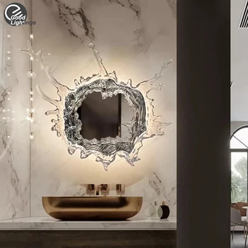 Настенный светильник для зеркала в ванной комнате со светодиодной подсветкой Nordic New Design Из нержавеющей стали Зеркальный настенный светильник для отеля, виллы, ванной Комнаты, домашнего декора