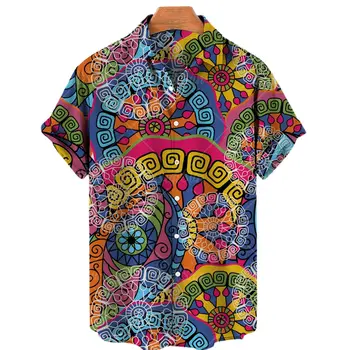 2022 Новая модная Гавайская мужская рубашка с 3D принтом и коротким рукавом Унисекс, Свободная рубашка для пляжного отдыха, Повседневная рубашка с коротким рукавом