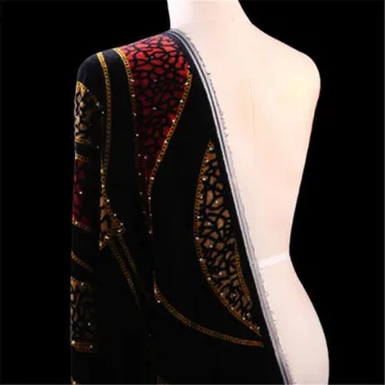 Шелковая бархатная ткань в европейском стиле для очаровательной женской одежды с бриллиантами, роскошный осенний текстиль