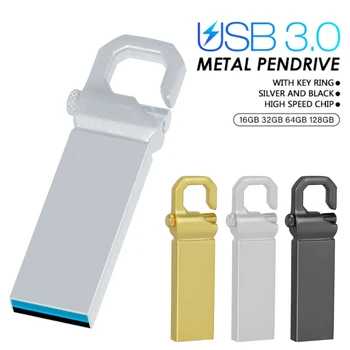 USB 3,0 Металлический флэш-накопитель 16 ГБ 32 ГБ 64 ГБ 128 ГБ Флешка высокоскоростная USB-флешка ручка карты памяти USB-диск 4k HD фильмы