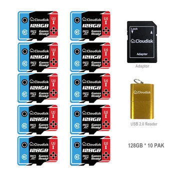 Cloudisk 10 Пакетов карт флэш-памяти Micro SD 128 ГБ 64 ГБ 32 ГБ 256 ГБ U3 V30 Microsd 16 ГБ 8 ГБ 4 ГБ 2 ГБ 1 ГБ C10 A1 TF Карта Для Телефона
