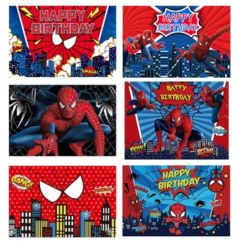 120x80 см, фон с Человеком-пауком, украшение вечеринки, Бэкграунд с Человеком-пауком, Ткань для душа Ребенка, принадлежности для детских Фотосъемок