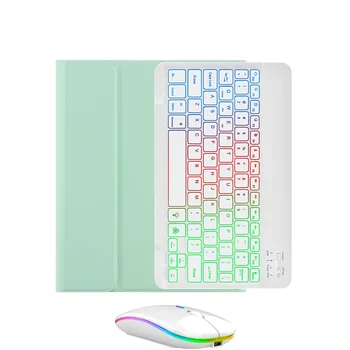Чехол для iPad 9-го Поколения RGB Клавиатура Мышь с Радужной Подсветкой Magic Keyboard Funda для iPad 7-го 8-го 10,2 