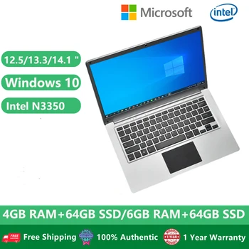 Дешевый Студенческий Портативный Компьютер Windows 10 Ноутбук Игровой Нетбук 12.5/13.3/14.1 Дюймовый Intel Celeron N3350 6 ГБ оперативной памяти 64 ГБ EMMC HDMI