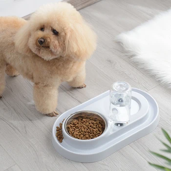 Автоматическая миска для корма для собак с подставкой, контейнер для еды из нержавеющей стали, миска для воды для кошек, аксессуары для домашних животных