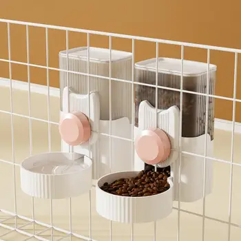 Автоматическая кормушка для домашних животных Подвесная миска Бутылка для воды Контейнер для еды Диспенсер для кошек Миска для кормления щенков Кроликов Поилка для воды D0X1