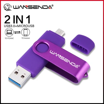 WANSENDA USB Флэш-накопитель 256 ГБ Cle USB Stick 3,0 OTG Флеш-накопитель 128 ГБ 64 ГБ 32 ГБ Флешка 16 ГБ Memory Stick для Android/ПК