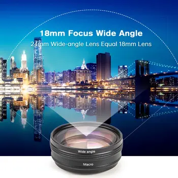 Широкоугольный и макрообъектив USKEYVISION WLZ-10 для камеры Sony ZV-E10, 18 мм Широкоугольный / 10X Макро-объектив 2-в-1 в комплекте