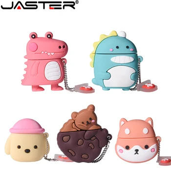 JASTER Новые USB-флеш-накопители в форме милых мультяшных животных 64 ГБ, 32 ГБ, флеш-накопитель 16 ГБ, 8 ГБ, 4 ГБ, портативная карта памяти, подарки для детей