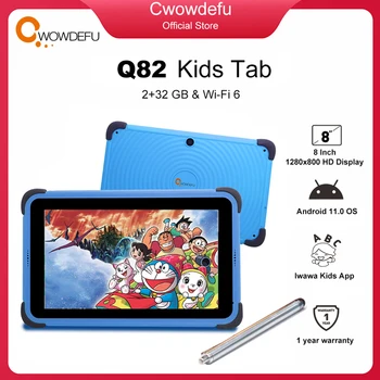 Планшет 8 Дюймов 1280*800 Android 11 WiFi6 Четырехъядерный Google Play Детский Обучающий Планшет для Детей с Чехлом-Стилусом Dropship 32G
