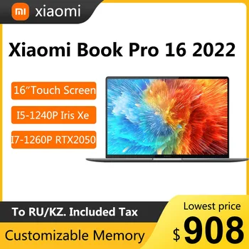 Ноутбук Xiaomi Book Pro 16 с сенсорным экраном, 16-дюймовый 4K OLED-экран i7-1260P, 16 ГБ 512 ГБ SSD GeForce RTX2050, 4 ГБ GDDR6, Ноутбук