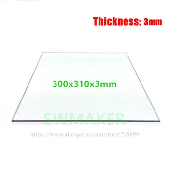 Крупноразмерный Печатный 3D-принтер из боросиликатного стекла 300x310 мм, Монтажная пластина, стеклянная пластина толщиной 3 мм, Изготовленное на заказ стекло