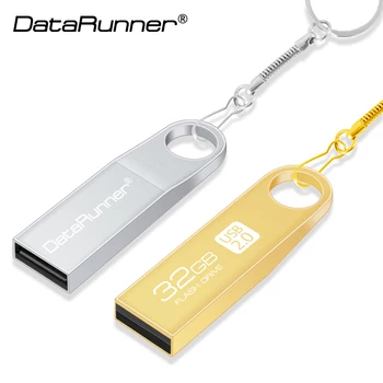 Брелок для ключей DataRunner USB 2.0 Флэш-накопитель Металлическая ручка 64 ГБ 32 ГБ 16 ГБ 8 ГБ 4 ГБ Флешка Водонепроницаемый USB-накопитель Memory Stick