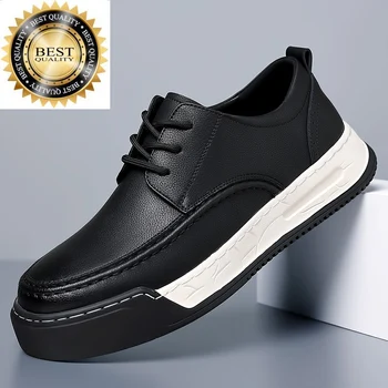 Молодежная обувь из натуральной кожи для мужчин, мужская рабочая обувь высокого качества, мужская Повседневная обувь на шнуровке, модная Удобная