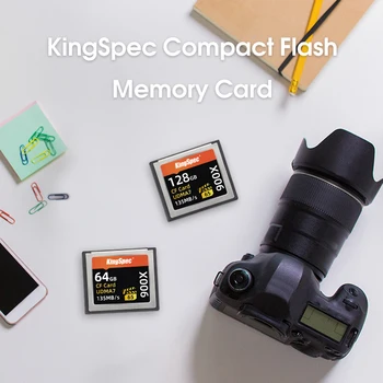 Компактная флэш-карта KingSpec CF Card 64 ГБ 128 ГБ Карта памяти Флэш-карта 135 Мб/с./с Карта Памяти Для Видеокамеры Full HD 3D 4K