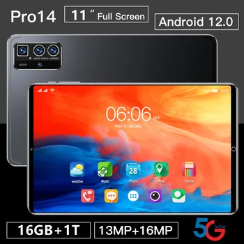Глобальная версия Новые Планшеты Pad Pro 14-11 Дюймов 16 ГБ + 1 Т 13 Мп + 16 Мп Камера Android 12 8000 мАч Google Play Две SIM-карты Bluetooth WIFI