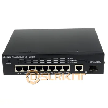 DSLRKIT 8 + 1 9-портовый коммутатор Ethernet PoE 8 PoE 1 Гигабитный и 1 SFP 120 Вт IEEE802.3af 120 Вт