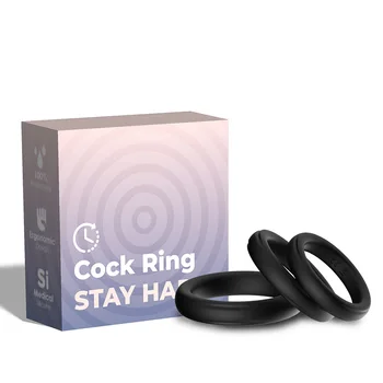 Черное силиконовое фиксирующее кольцо для более длительной задержки Продукт Игрушка для взрослых мужчин 3 размера с коробкой Оптом