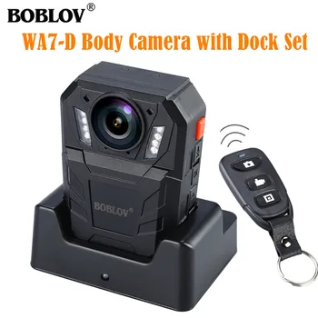 BOBLOV WA7-D Body Weared Mini Camera Police HD 1296P Носимая Камера DVR Видеомагнитофон с Дистанционным Управлением Полицейская Камера С зарядной док-станцией