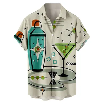 2023 Летняя Гавайская Мужская Рубашка, Повседневные Рубашки с 3D Принтом Для Мужчин/Женщин, Негабаритная Футболка Hombres, Мужская Одежда, Винтажная Camisa