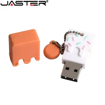 JASTER Милый Мультяшный Кондитерский Цветной USB 2,0 64 ГБ Флэш-накопитель 32 ГБ Флеш-накопитель Бесплатная Цепочка для ключей для Детей Бизнес-Подарок 16 ГБ U-диск