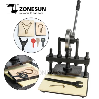 ZONESUN 20x14cm Ручной станок для резки кожи фотобумага ПВХ/EVA листовая пресс-форма для резки, ручная кожаная пресс-форма/машина для высечки