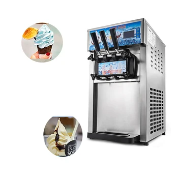 Настольный аппарат для производства мягкого мороженого с 3 вкусами, 1800 Вт, Коммерческий аппарат для производства мороженого, 18/Ч, йогуртница 220 В/110 В, Воздушное охлаждение CE