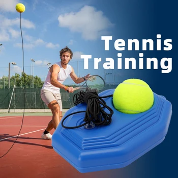 Портативный теннисный тренажер для одиночного тенниса с отскоком теннисного мяча со струнной веревкой Для самостоятельной тренировки по теннису для взрослых Детей Начинающих