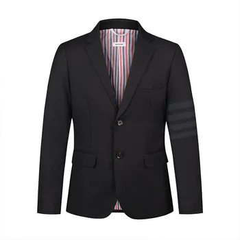 6361-2023 мужской костюм корейской версии модного молодежного приталенного красивого западного форменного комплекта в британском стиле, повседневная куртка в полоску