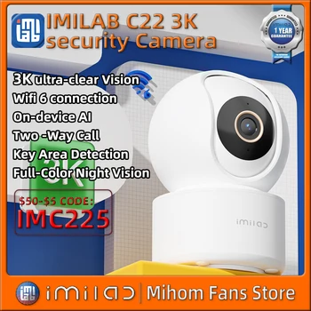 IMILAB C22 Камера 3K Защита Безопасности Видеонаблюдение Smart WiFi 6 IPВеб-камера Обнаружение человеческого Звука Камера Слежения за Движением
