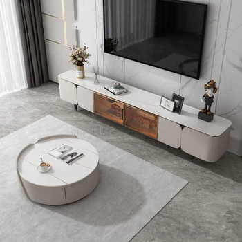 Креативный Дизайн в постмодернистском стиле, Белый Круглый Журнальный Столик, Современный Телевизионный шкаф, Напольный шкаф для гостиной, Стол Sillasn, Мебель для дома, WXH50XP