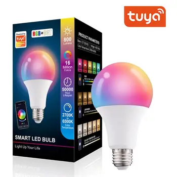 Tuya Smart E27/B27 Светодиодная Лампа 10 Вт Лампа RGBW Светодиодная Лампа, Меняющая Цвет Лампада RGB + CCT Декор Для Дома AC85-265V
