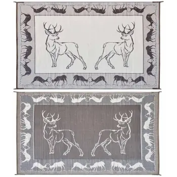 Стильный походный коврик PA1 с рисунком оленя, 9 x 12 дюймов, бежевый