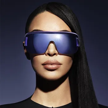 2021 Новый Дизайн, Солнцезащитные очки Большого размера в Оправе, Женские Роскошные Брендовые Солнцезащитные Очки С плоским Верхом, Модные Квадратные Градиентные Оттенки