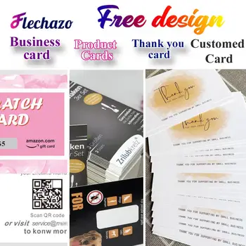 Благодарственные открытки для малого бизнеса, Поздравительные визитные карточки, Персонализированная информационная открытка, Двухсторонняя декоративная открытка