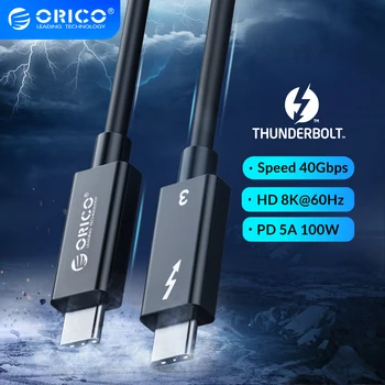 ORICO Thunderbolt 3 Кабель USB C-USB C Кабель Быстрой зарядки PD 100 Вт 40 Гбит/с Передача данных 8K60HZ HD Видео для ноутбука MacBook Pro