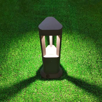 Новый Треугольный светодиодный светильник для сада на лужайке в простом стиле, водонепроницаемый, 7 Вт, Алюминиевый Светильник для сада на вилле